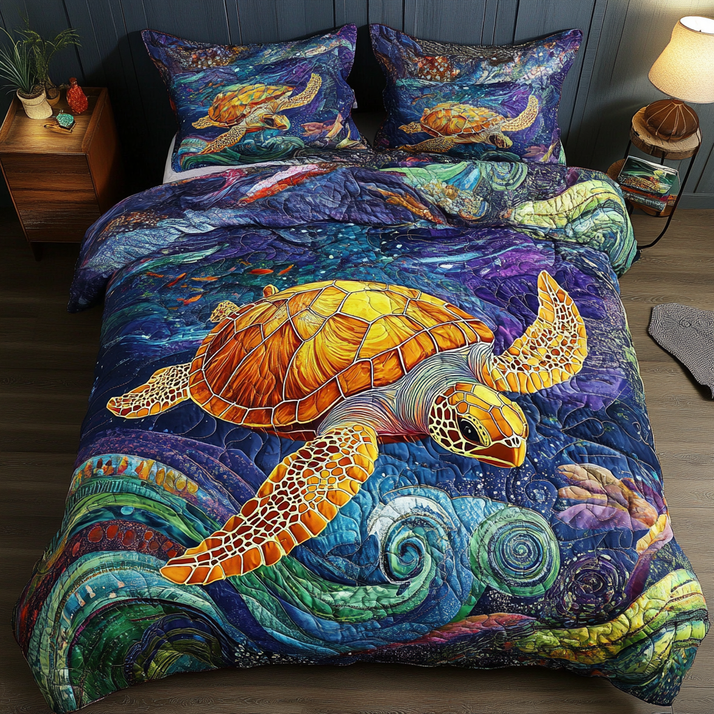 Sea Turtle TAI141124163 Quilt Bedding Set