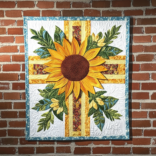 Sunflower Christian Cross DAI101224017 Quilt Blanket