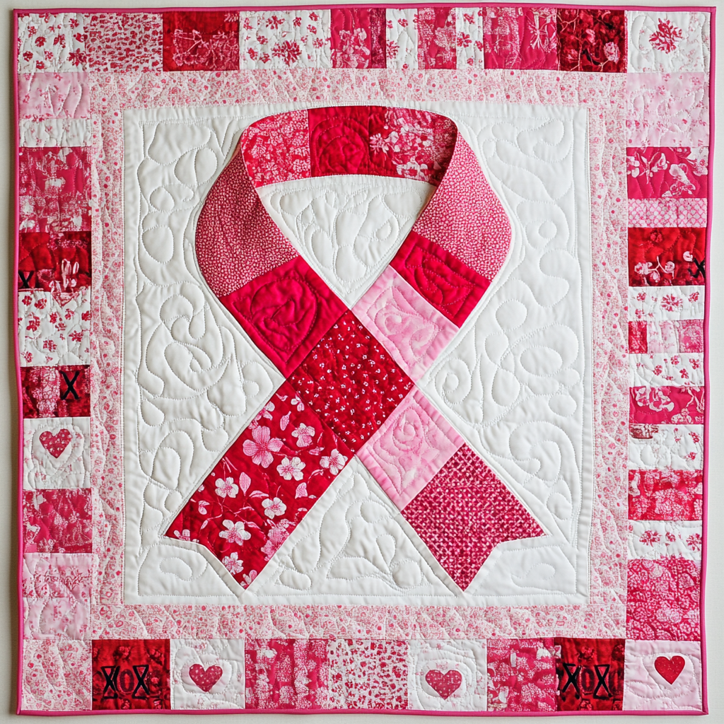 Breast Cancer Ribbon TAI101224156 Quilt Blanket