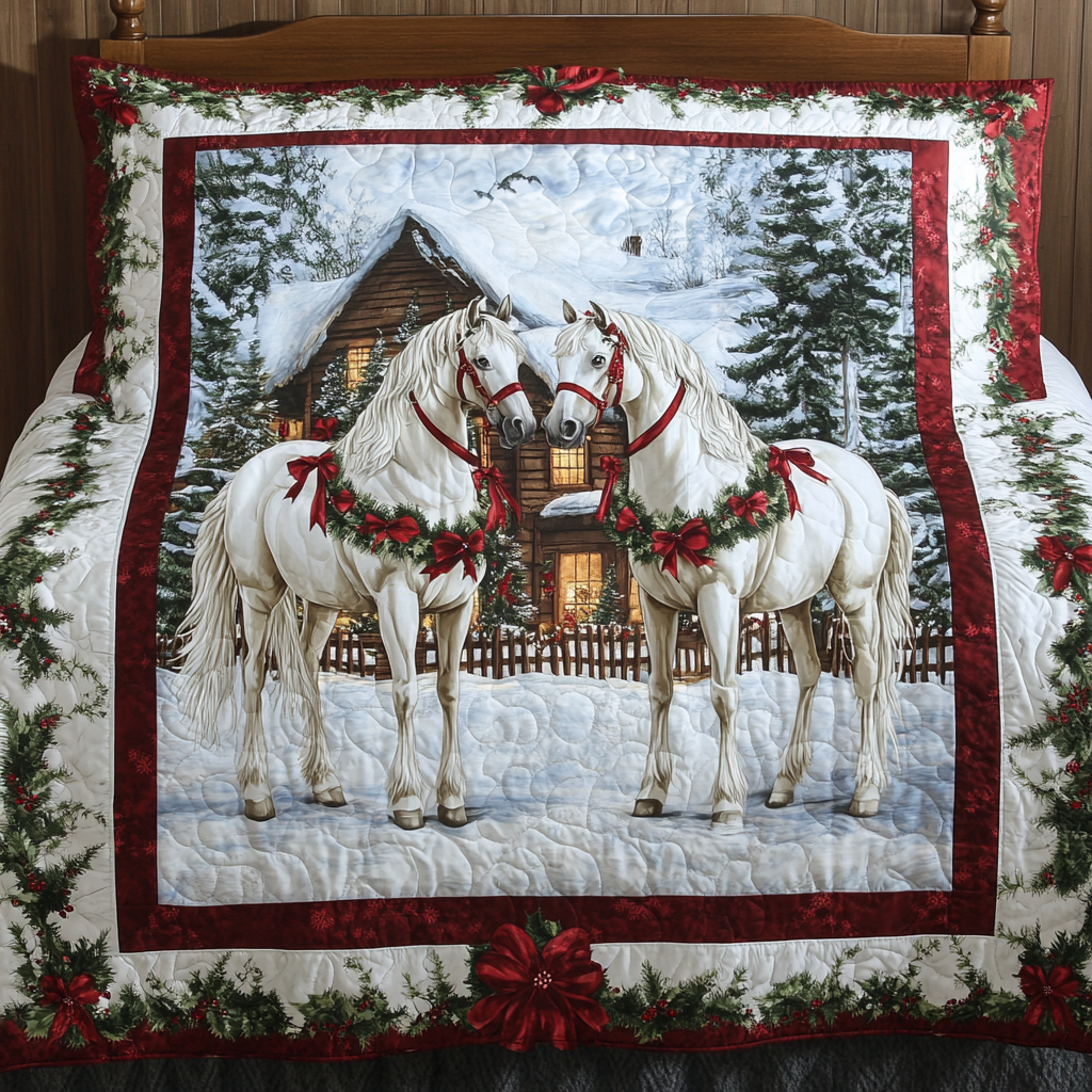 Christmas Horse TAI201124397 Quilt Blanket