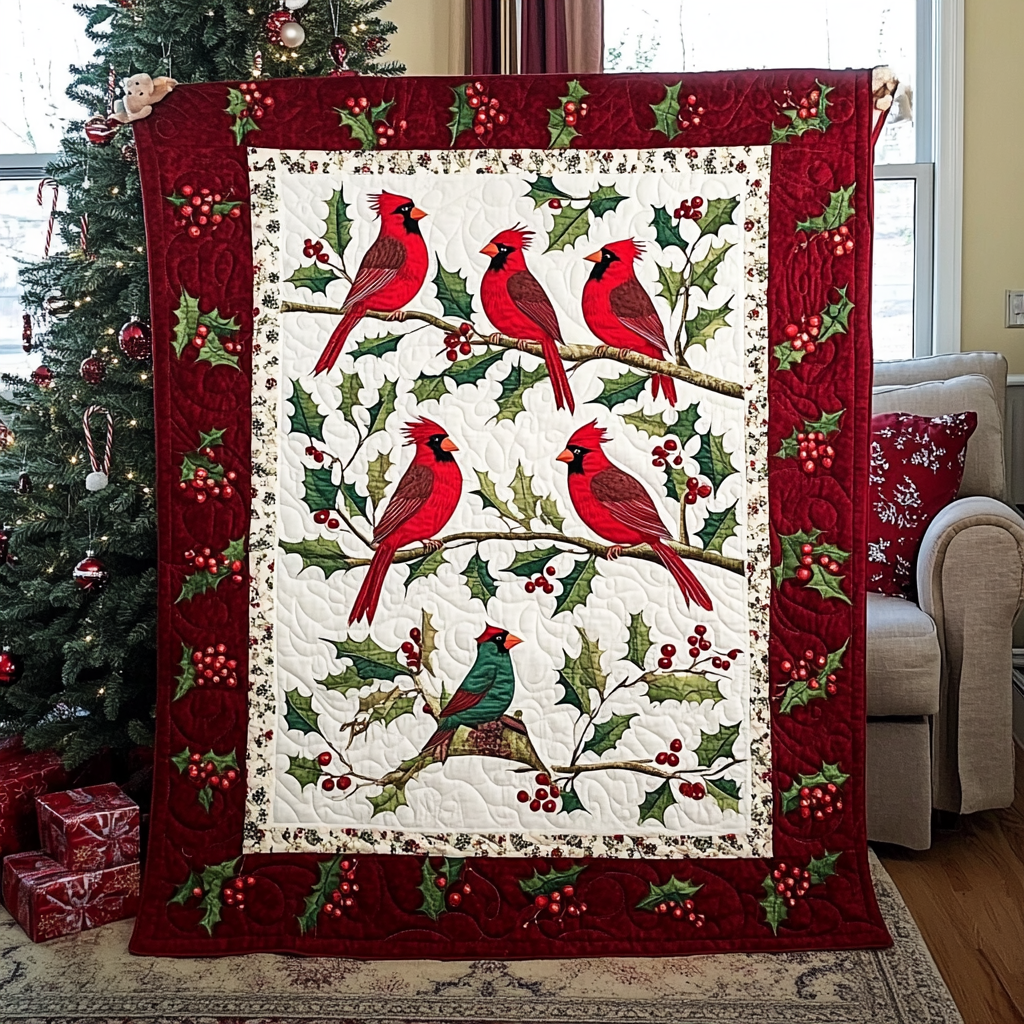 Christmas Cardinal TAI021024057 Quilt Blanket