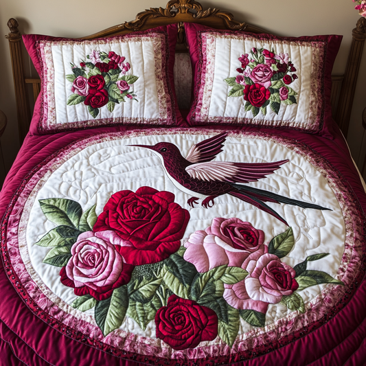 Rose Hummingbird DAI241224271 Quilt Bedding Set