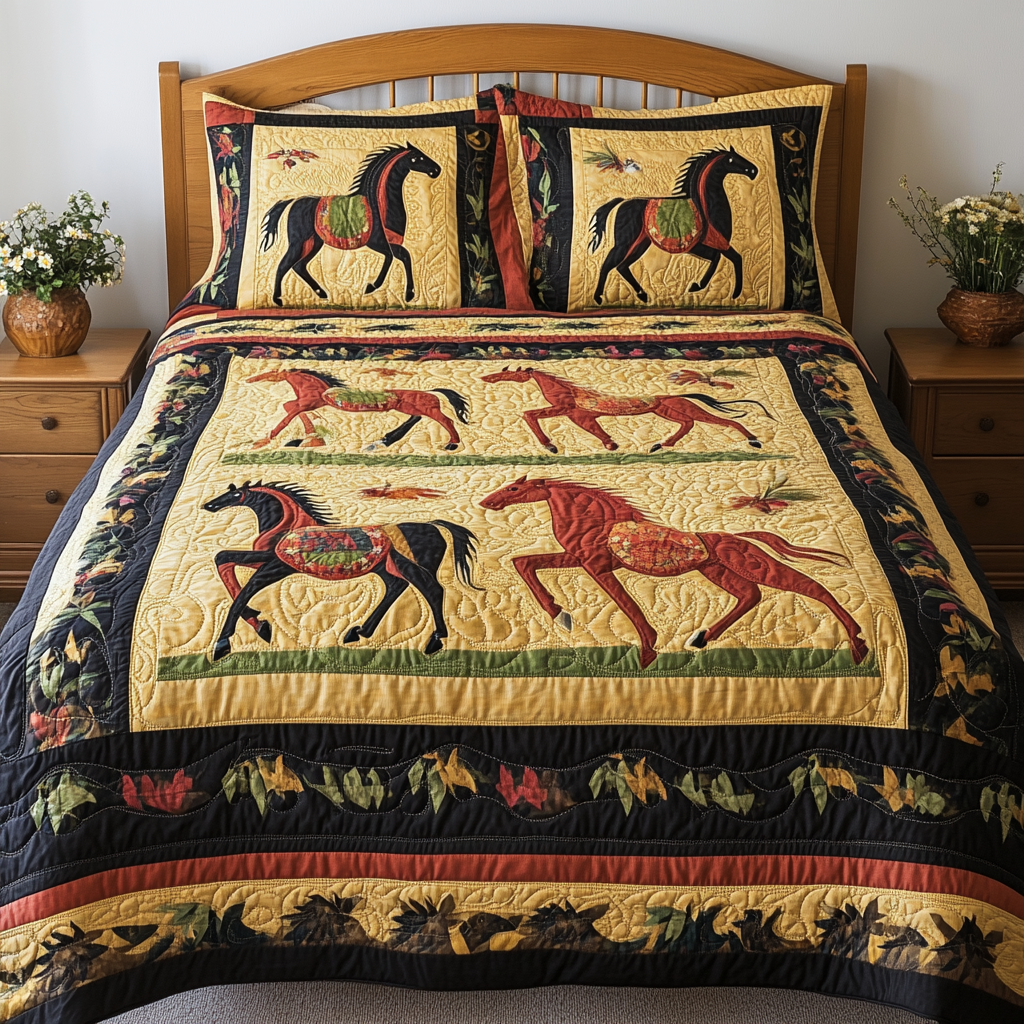 Horse TAI080824081 Quilt Bedding Set