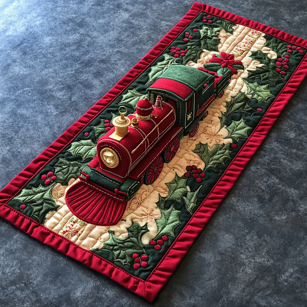 Christmas Train DAI231124153 Quilted Table Runner