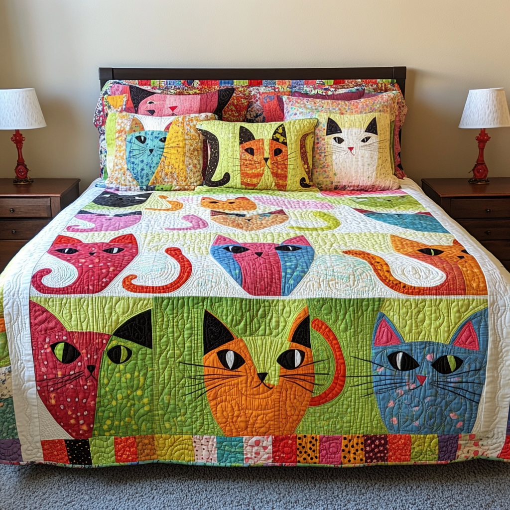 Cat TAI041024529 Quilt Bedding Set