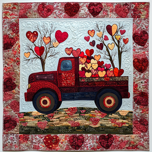 Valentine Truck DAI241224432 Quilt Blanket