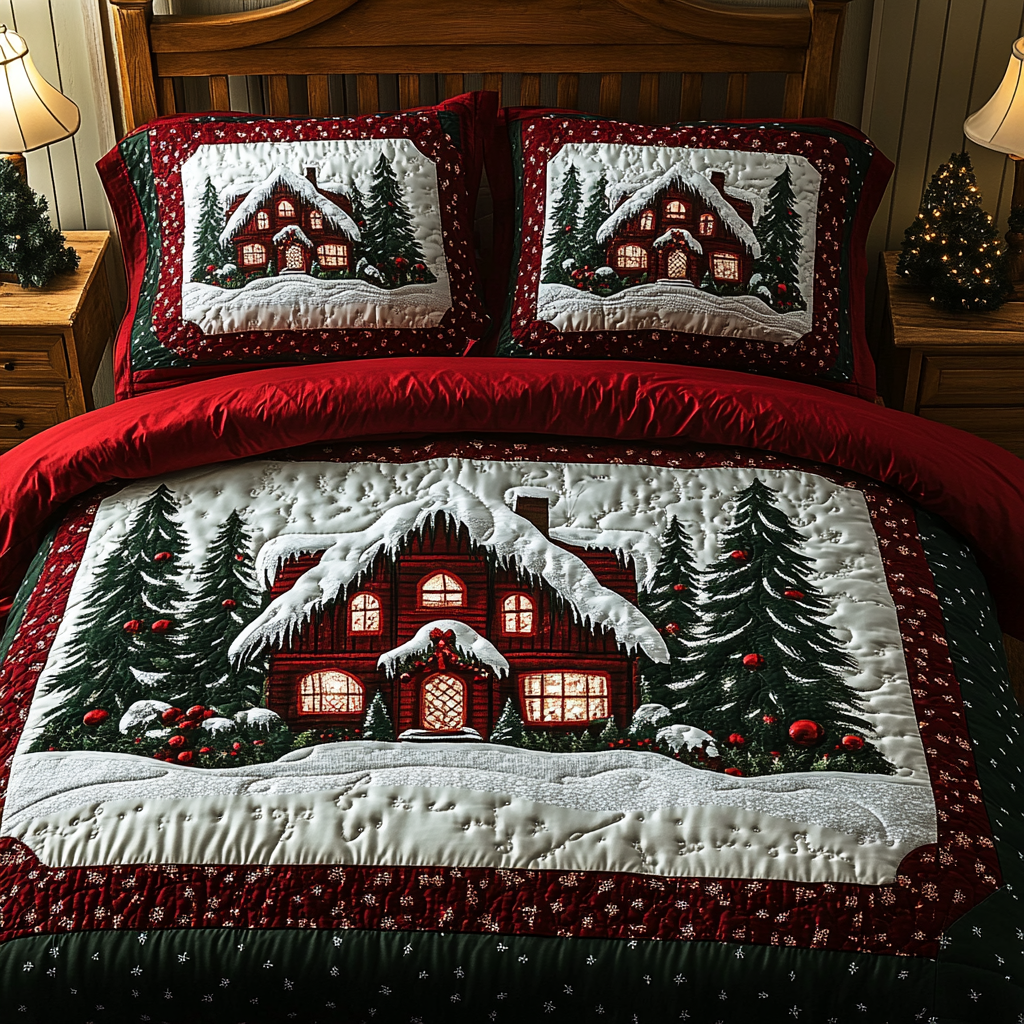 Christmas House TAI141124014 Quilt Bedding Set