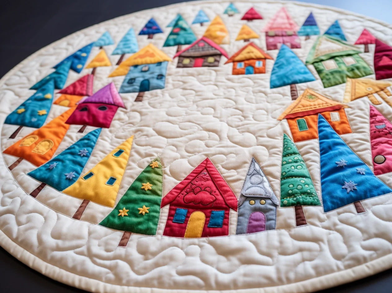 Christmas Houses TAI221223022 Quilted Round Mat