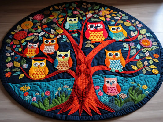 Owl Tree TAI221223069 Quilted Round Mat