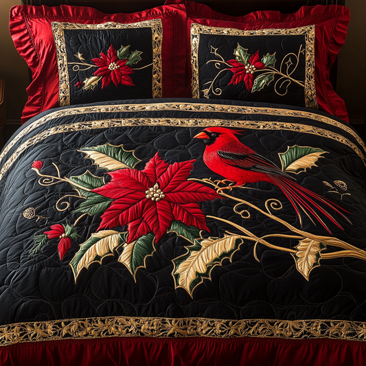 Christmas Cardinal TAI141124140 Quilt Bedding Set