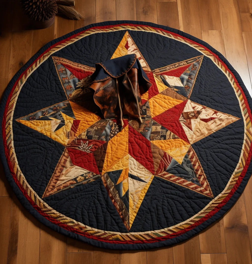 Cowboy Star TAI221223048 Quilted Round Mat