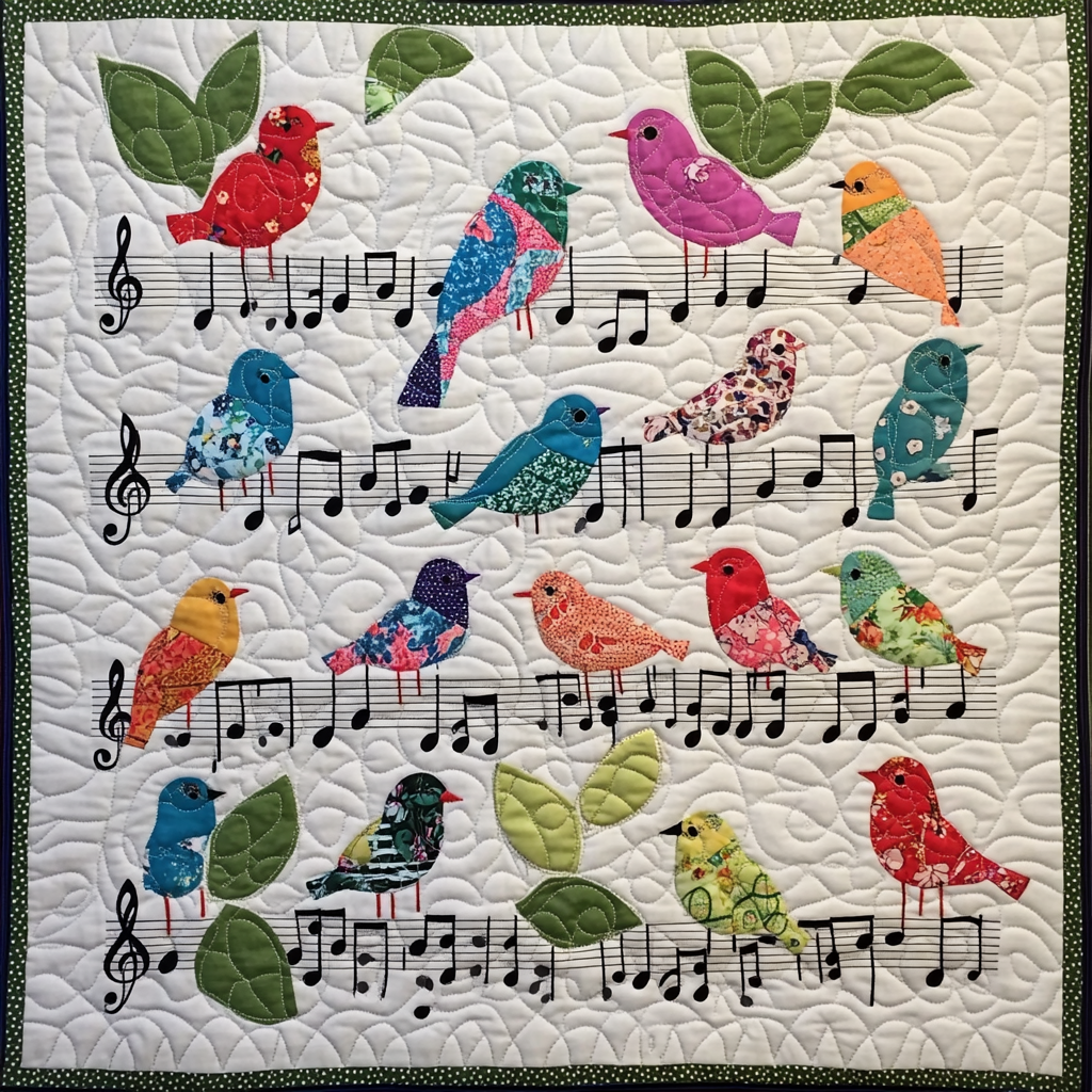 Bird Music TAI151024394 Quilt Blanket