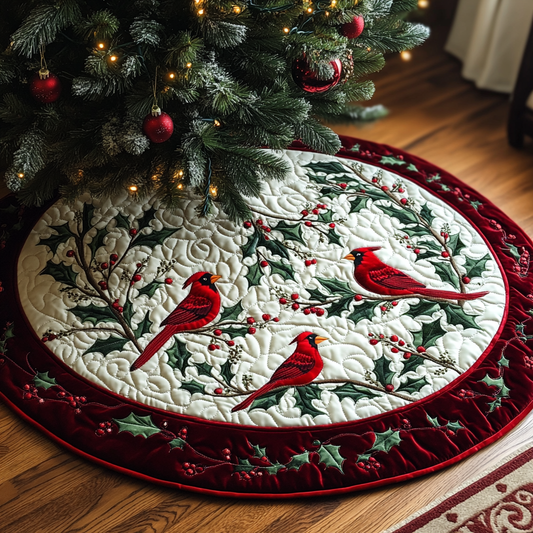 Christmas Cardinal TAI041024140 Quilted Tree Skirt