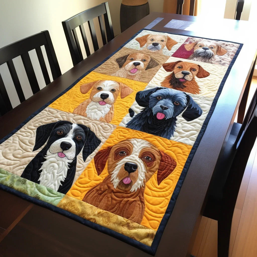 Dogs TAI060123110 Quilted Table Runner