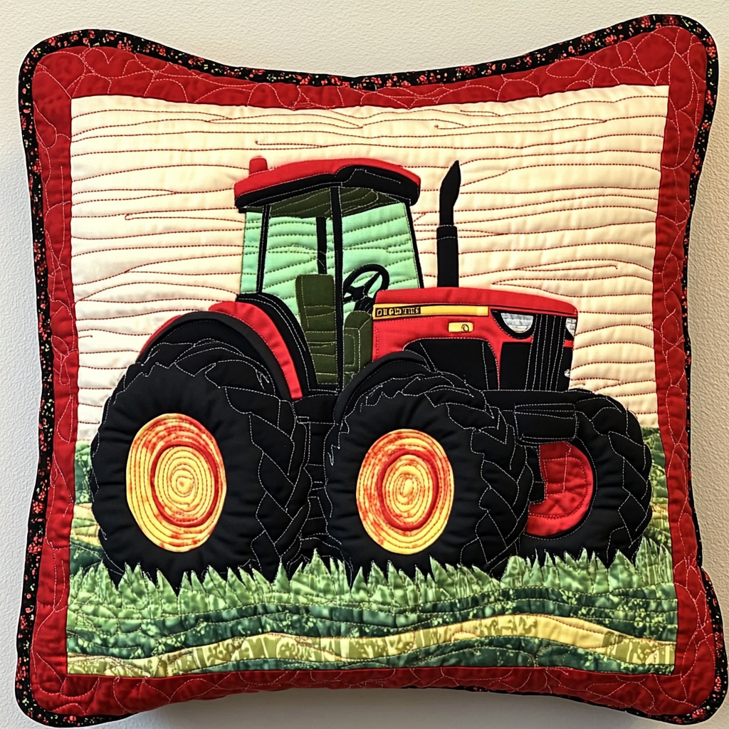 Farm Tractor DAI26102427 Quilted Pillow Case