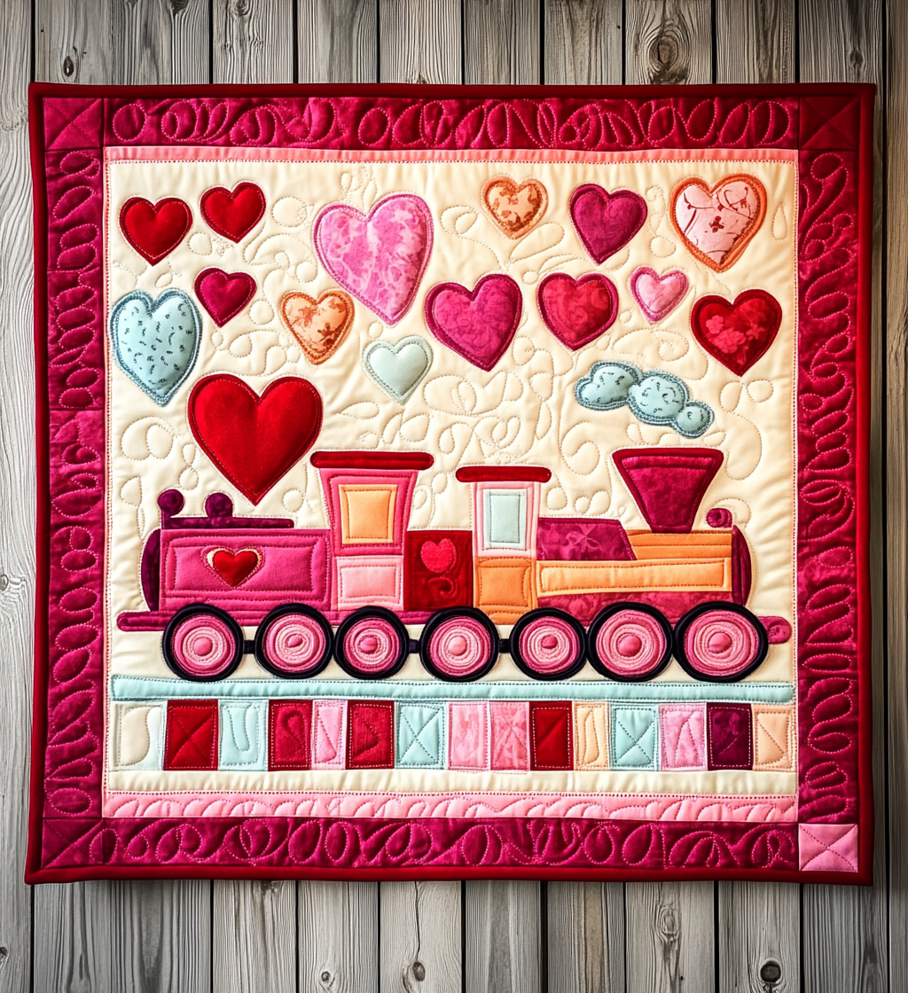 Valentine Train DAI241224453 Quilt Blanket