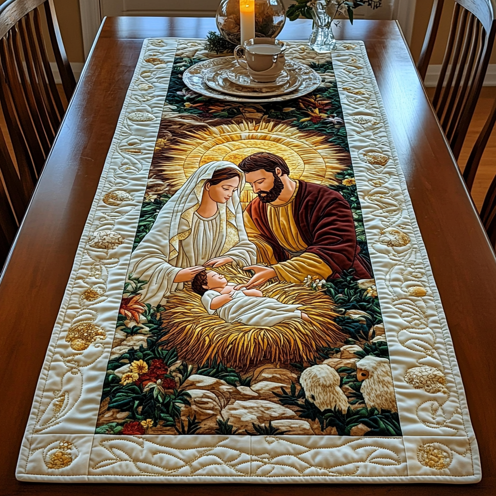 Nativity Scene TAI021024319 Quilted Table Runner