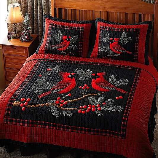 Christmas Cardinal TAI201124127 Quilt Bedding Set