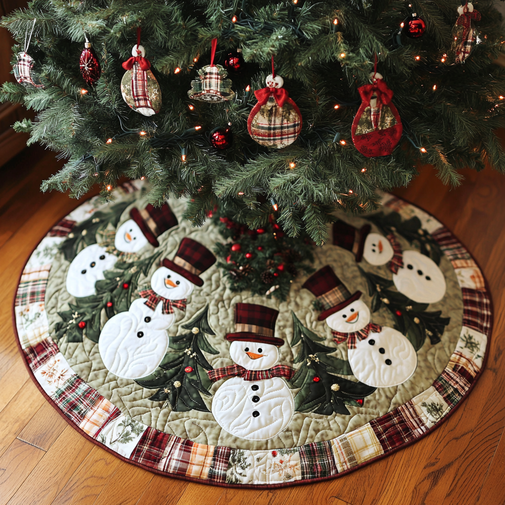 Christmas Snowman TAI141124310 Quilted Tree Skirt