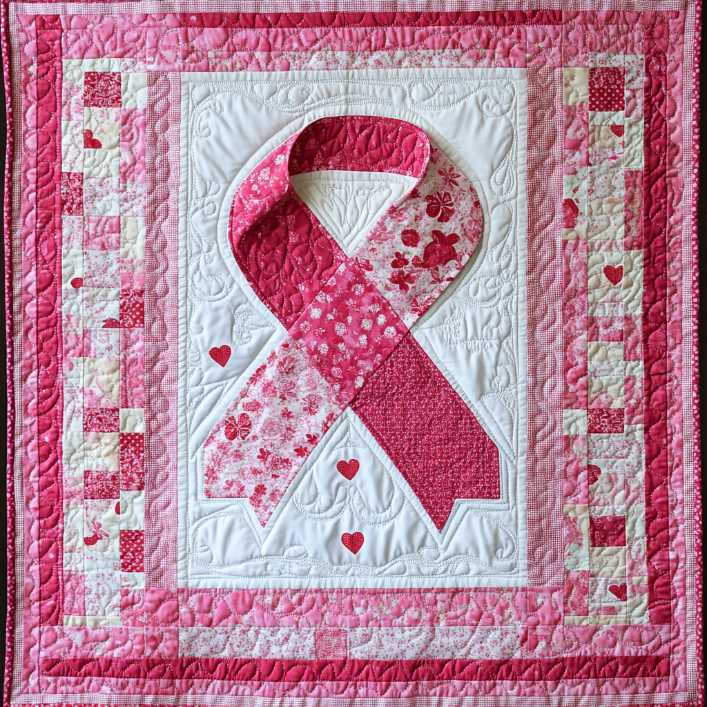 Breast Cancer Ribbon TAI101224166 Quilt Blanket