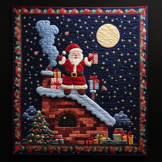 Santa On The Roof DAI231124016 Quilt Blanket