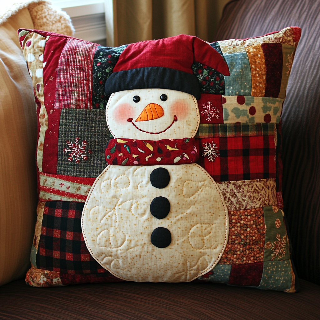 Christmas Snowman TAI130824253 Quilted Pillow Case