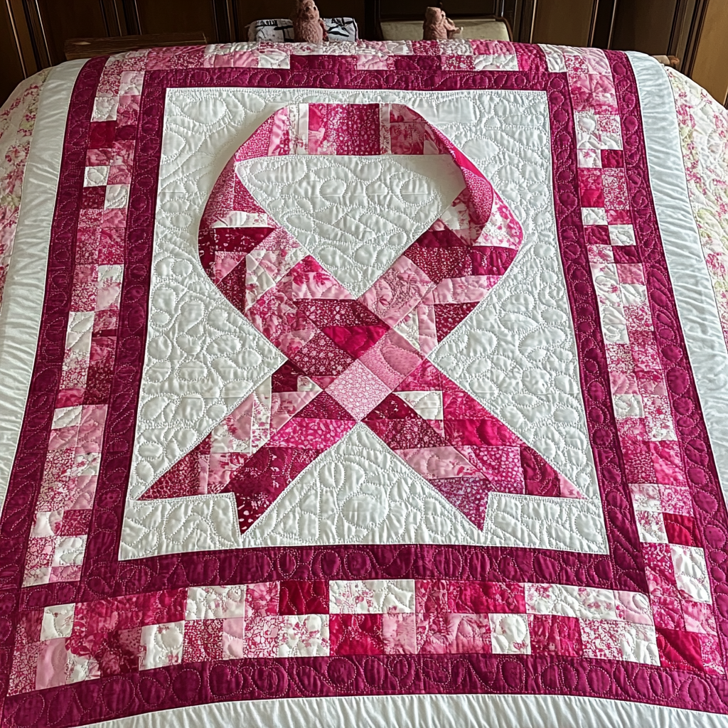 Breast Cancer Ribbon TAI101224162 Quilt Blanket