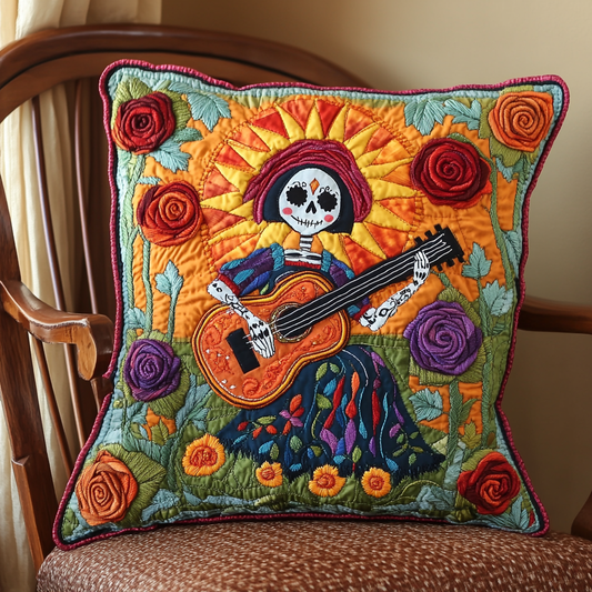 Catrina Guitarist DAI241224081 Quilted Pillow Case