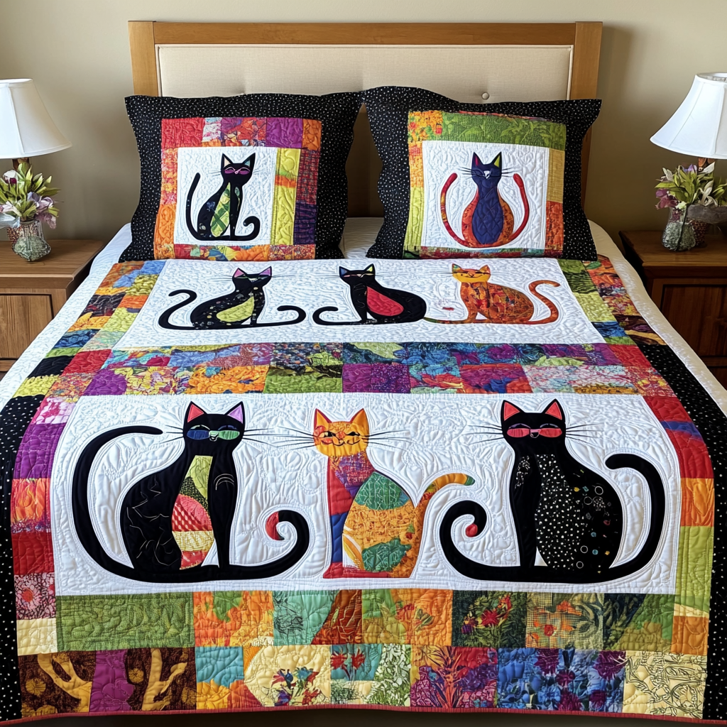 Cats TAI181024221 Quilt Bedding Set