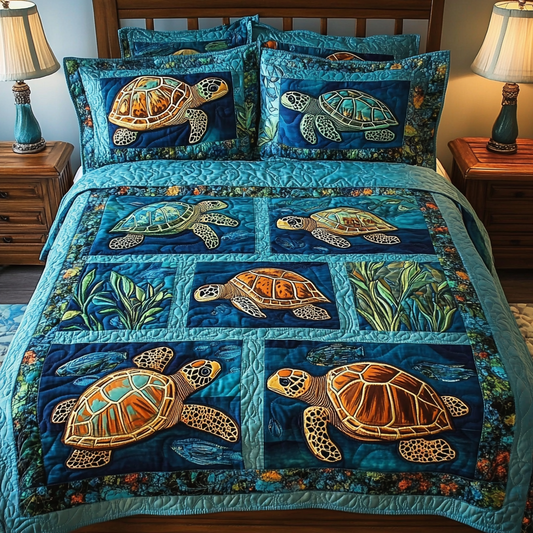 Sea Turtle TAI141124146 Quilt Bedding Set