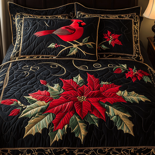 Christmas Cardinal TAI141124172 Quilt Bedding Set