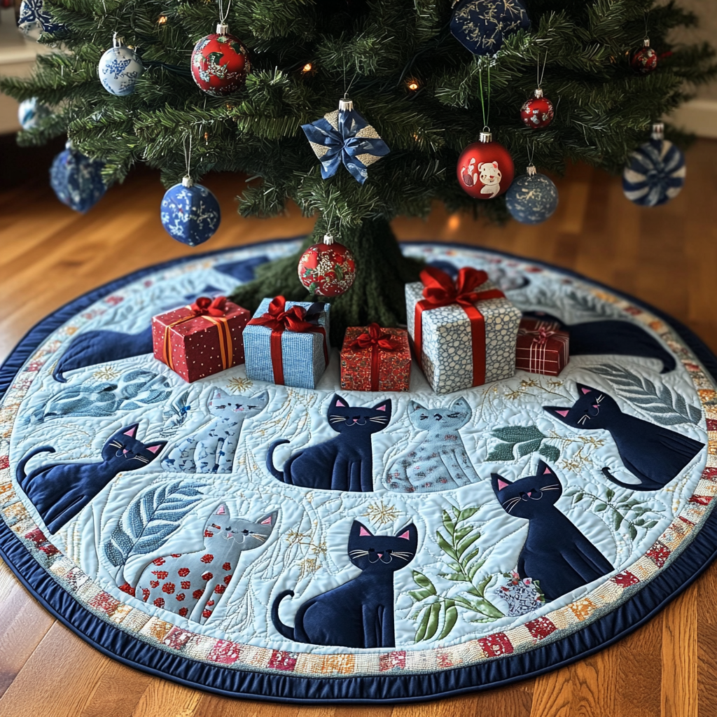 Cat DAI221024307 Quilted Tree Skirt