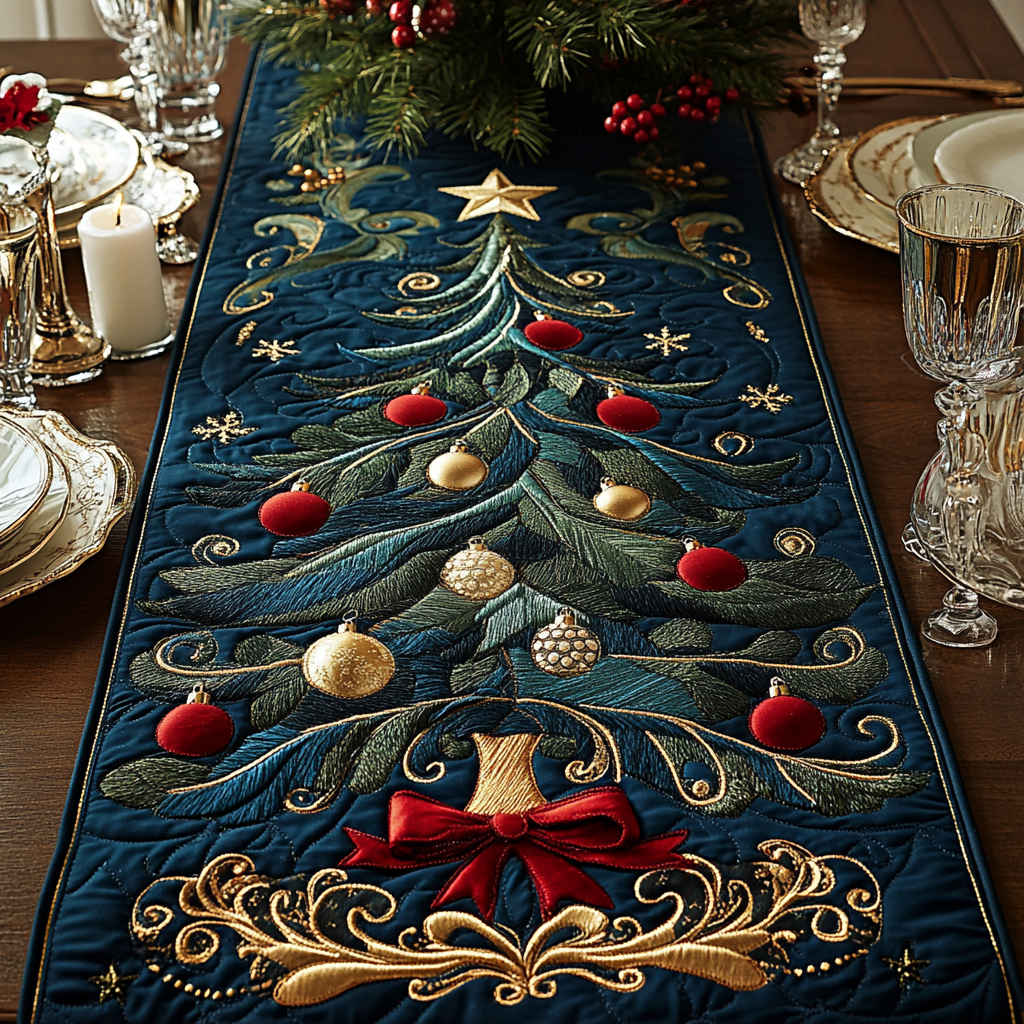 Christmas Tree TAI111124344 Quilted Table Runner