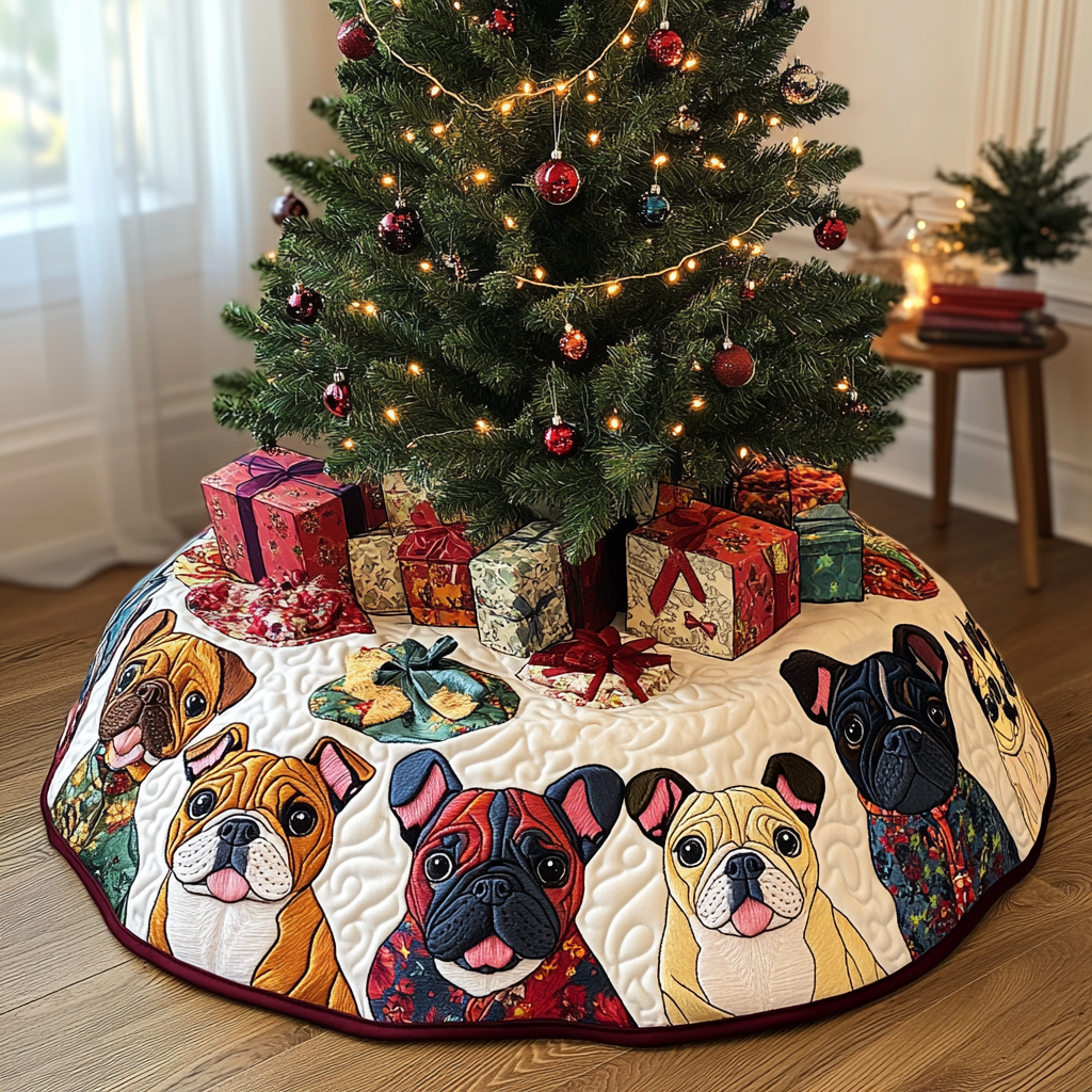 French Bulldog TAI041024218 Quilted Tree Skirt