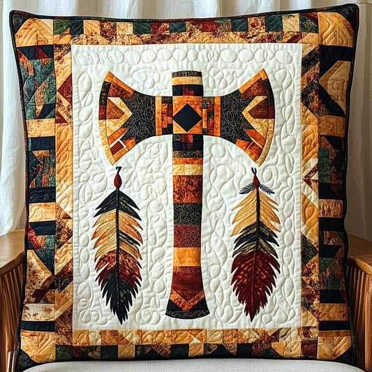 Native American Axe DAI171224124 Quilted Pillow Case