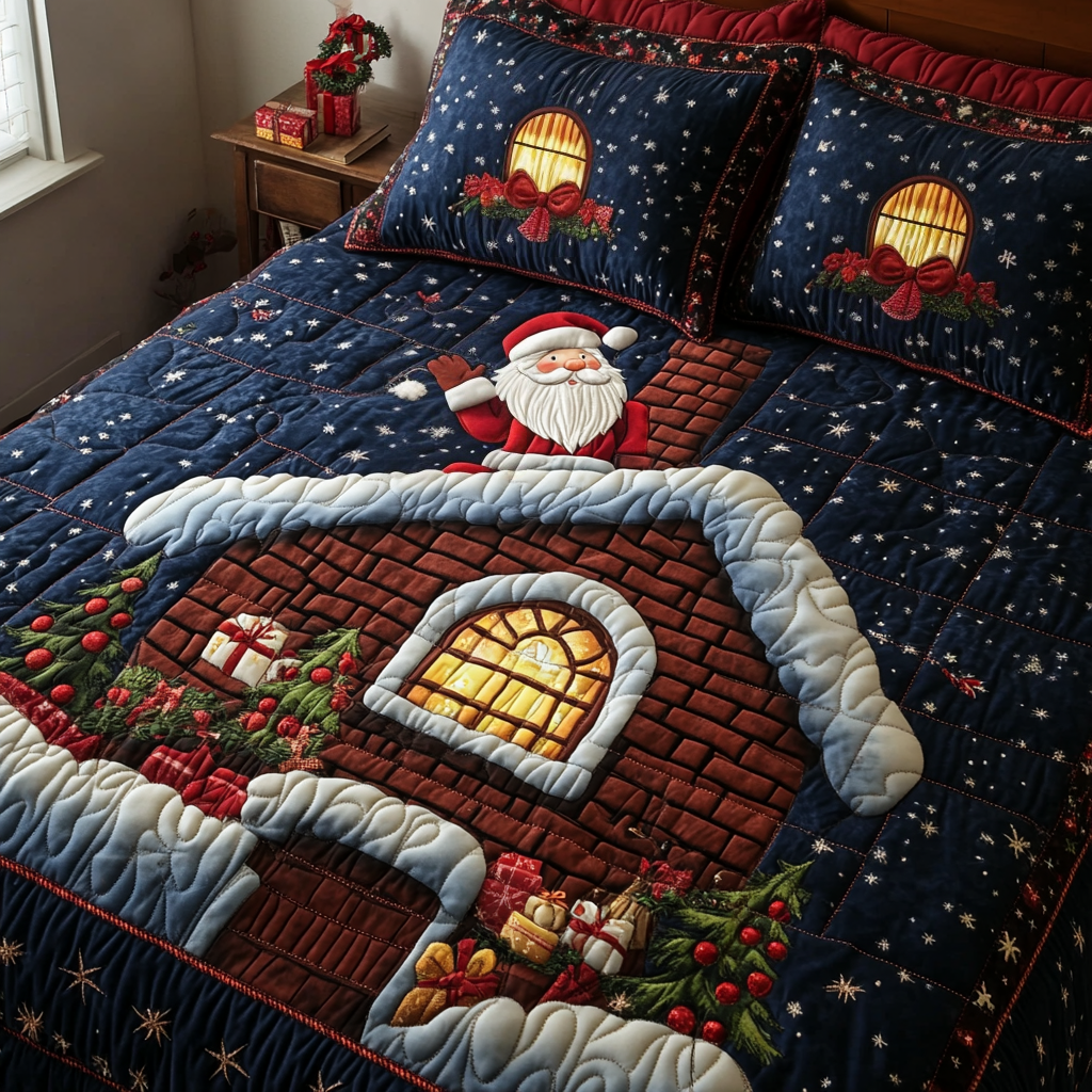 Santa On The Roof DAI231124087 Quilt Bedding Set