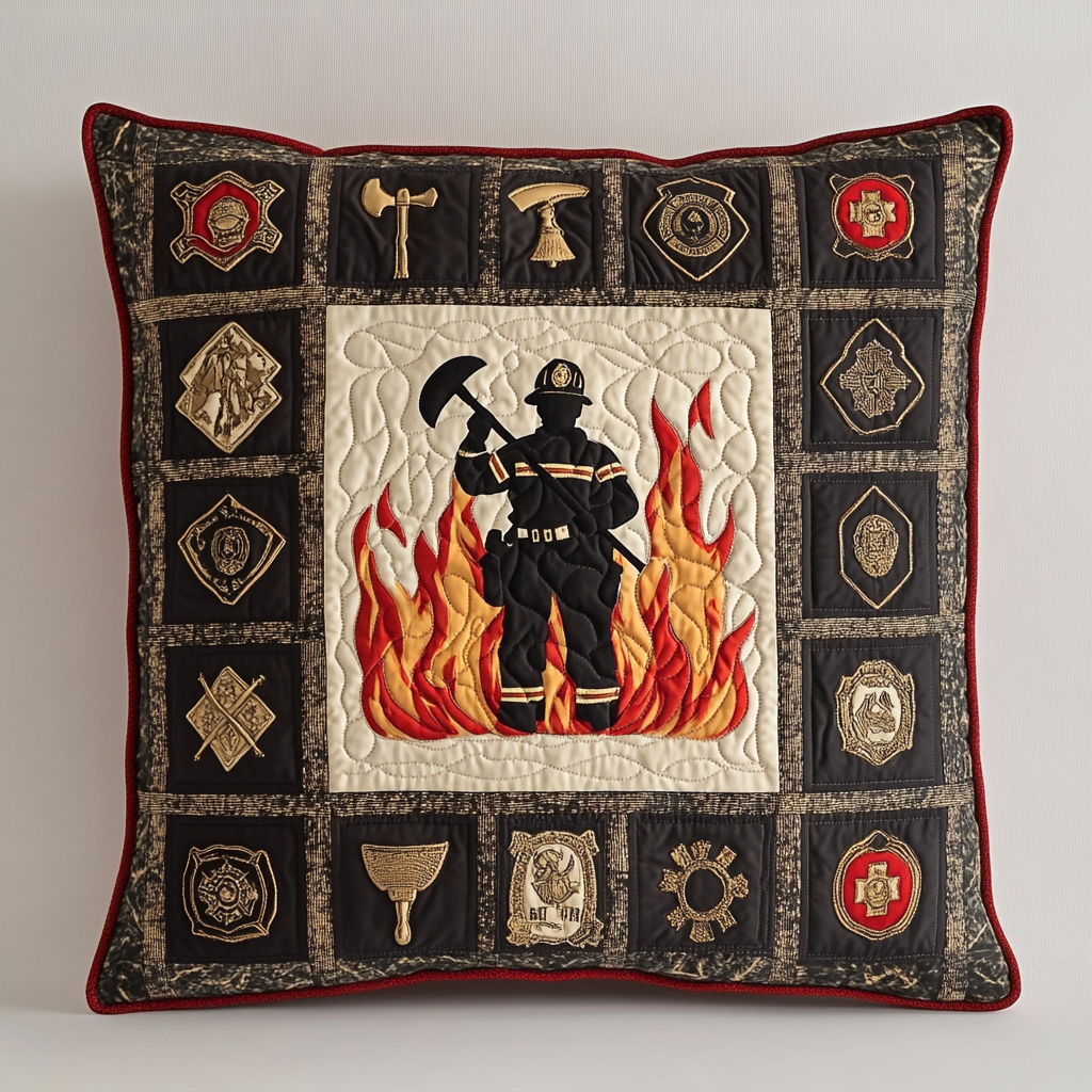 Firefighter TAI101224274 Quilted Pillow Case