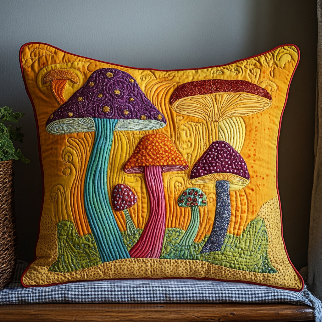 Mushroom DAI051224158 Quilted Pillow Case