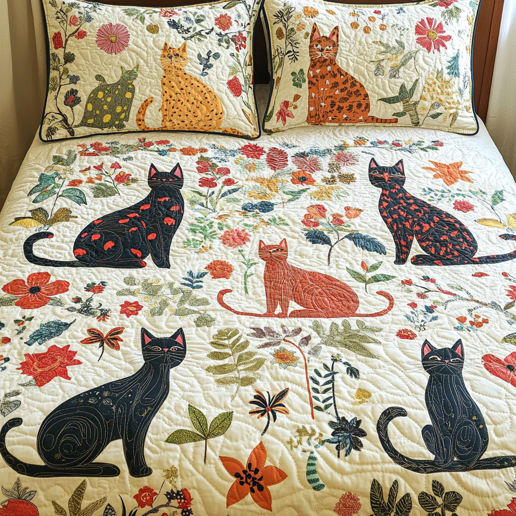 Cats TAI181024158 Quilt Bedding Set