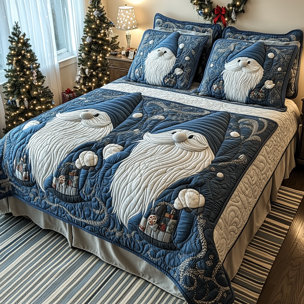 Christmas Gnome TAI141124047 Quilt Bedding Set