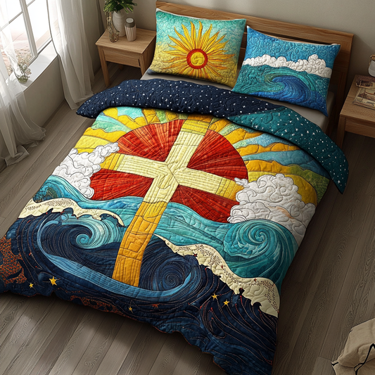 Christian Cross DAI051224087 Quilt Bedding Set