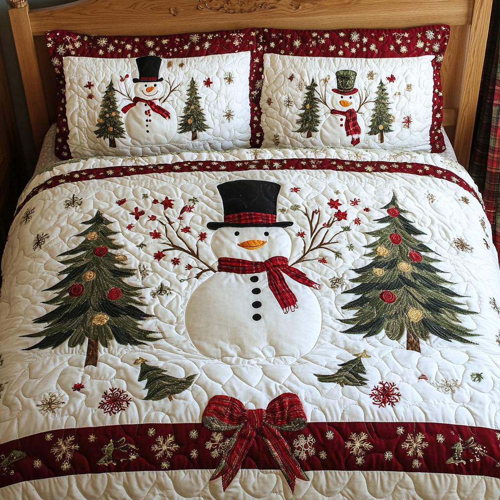 Christmas Snowman TAI201124042 Quilt Bedding Set