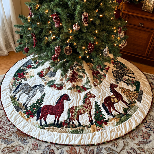 Christmas Horse TAI041024106 Quilted Tree Skirt