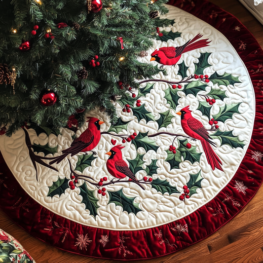 Christmas Cardinal TAI021024066 Quilted Tree Skirt