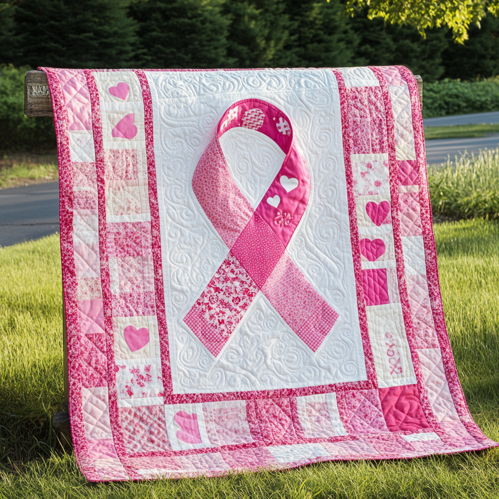 Breast Cancer Ribbon TAI101224172 Quilt Blanket