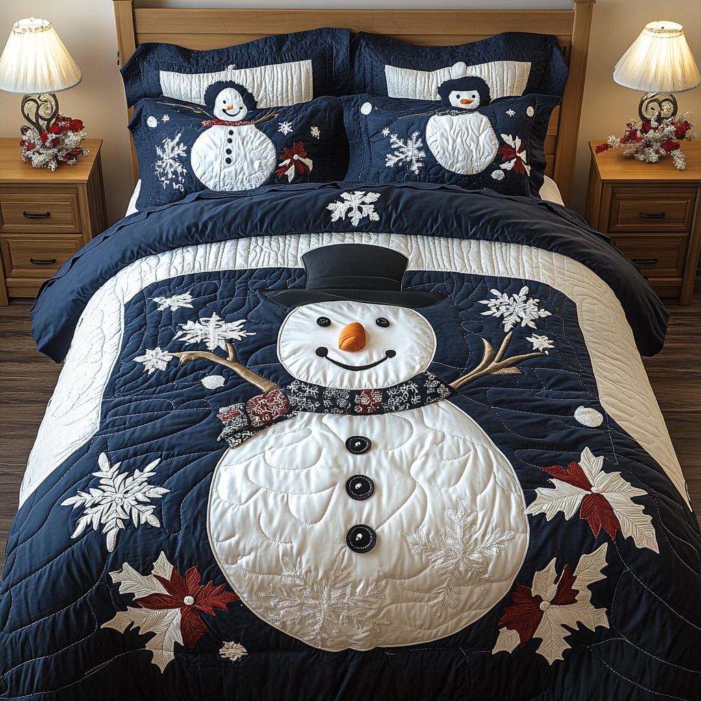 Christmas Snowman TAI111124058 Quilt Bedding Set