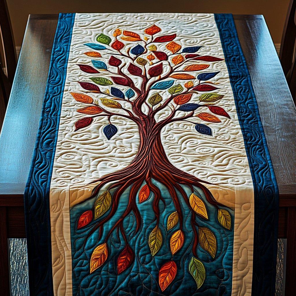 Tree Of Life TAI101224600 Quilted Table Runner