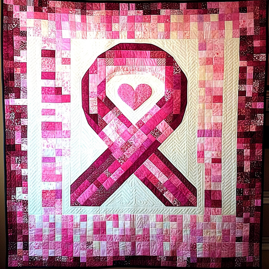 Breast Cancer Ribbon TAI101224126 Quilt Blanket