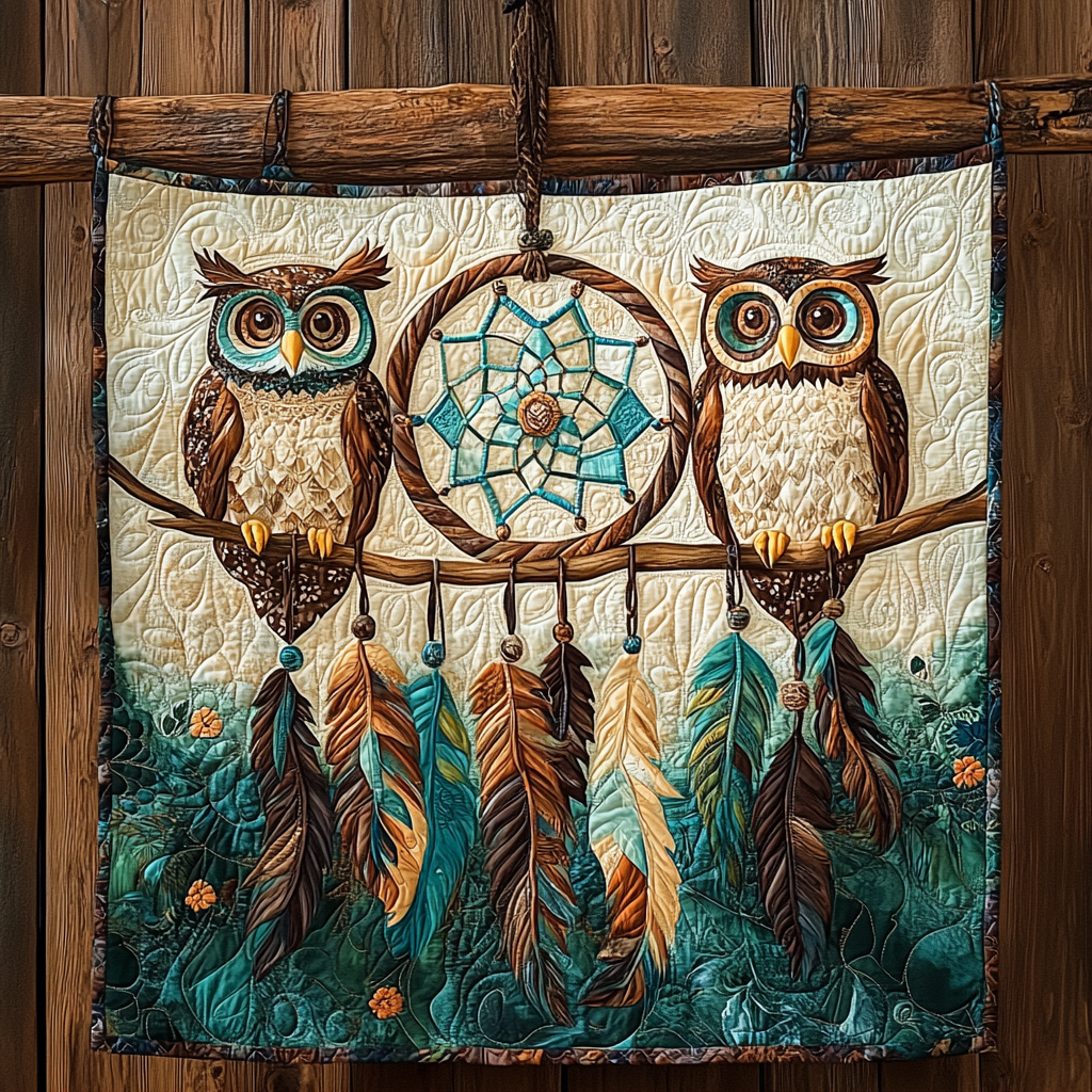 Owl Dreamcatcher DAI241224420 Quilt Blanket