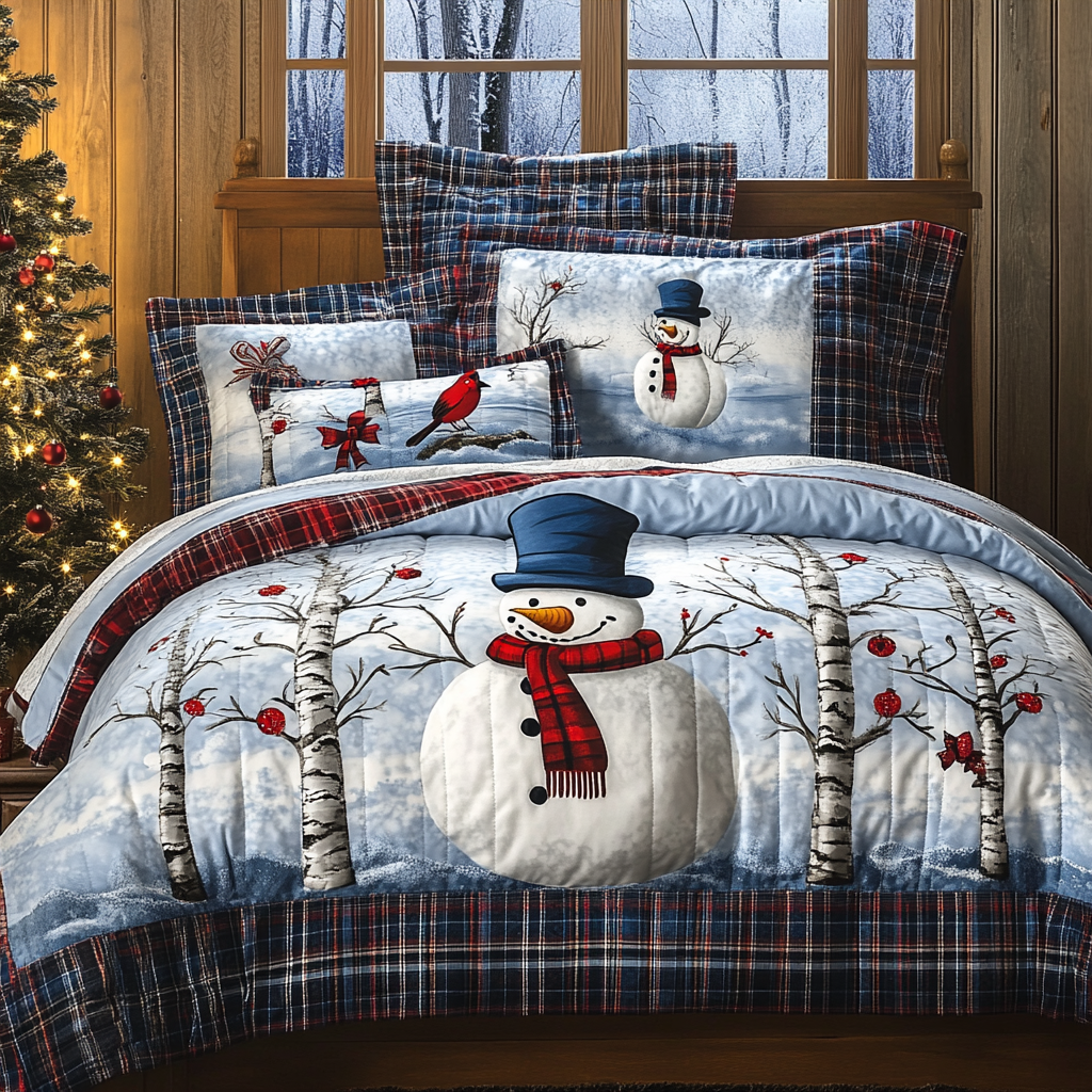 Christmas Snowman TAI111124074 Quilt Bedding Set